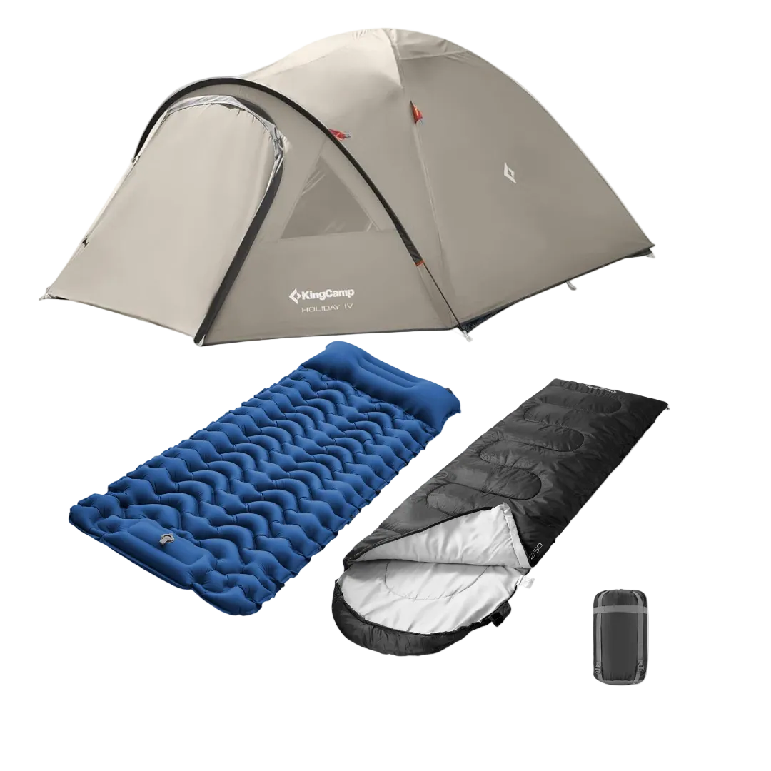 KingCamp Tent, 2 x Mats and 2 x Sleeping Bags Bundle