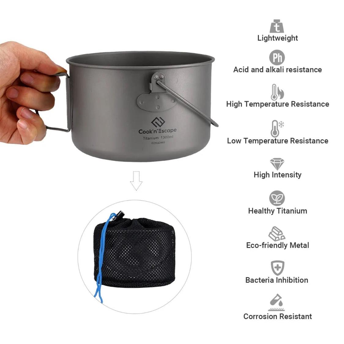 Cook'n'Escape 1300ml Titanium Hanging Pot (7)