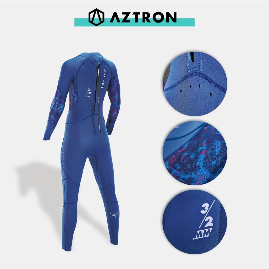 Aztron Aurora Women's 3/2mm back zip steamer