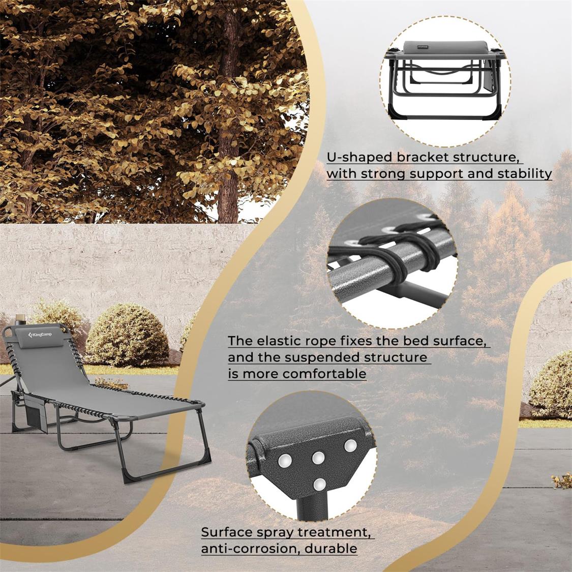KingCamp Berlin Folding Sun Lounger (4)