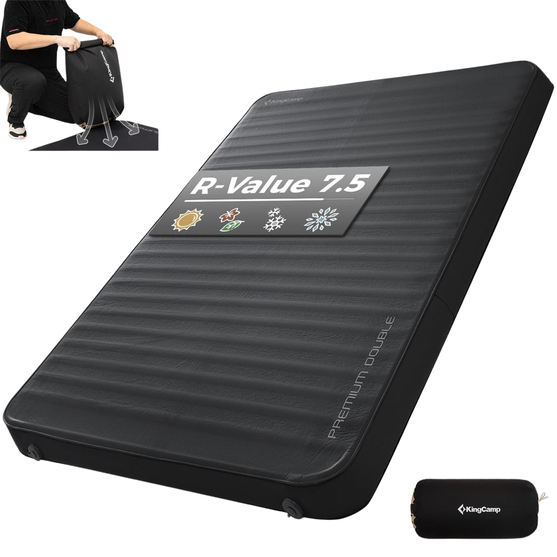 KingCamp Luxury 3D Double Self Inflating Mat