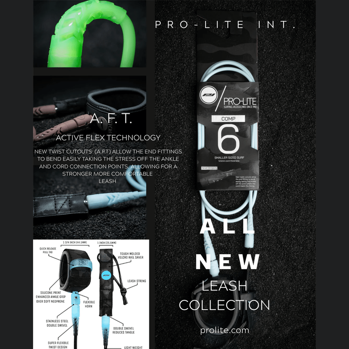 Prolite Freesurf Double Swivel Leash features
