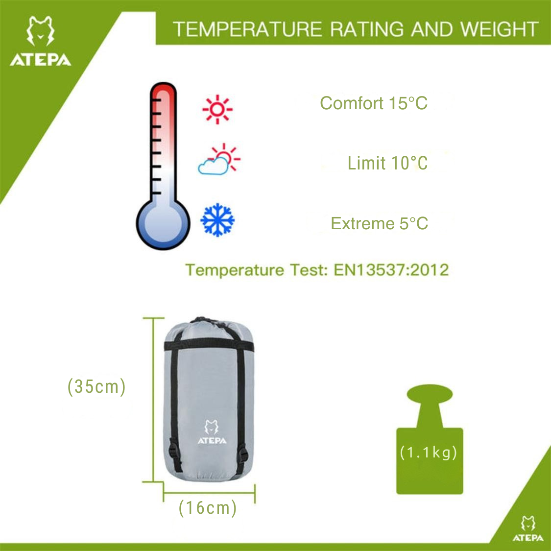 ATEPA LIGHT 1200 Sleeping Bag