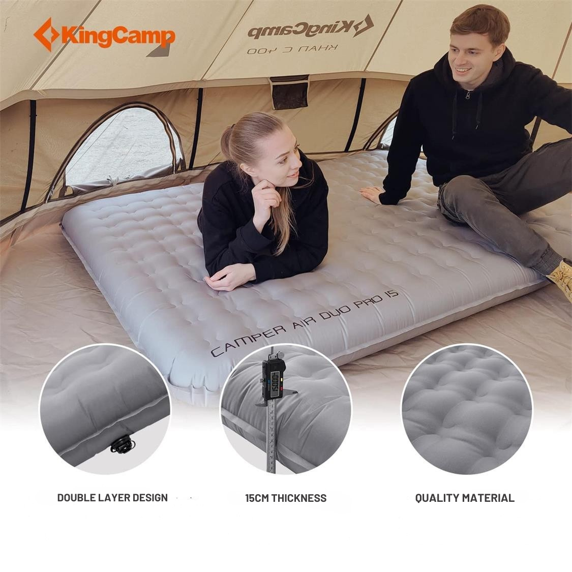 KingCamp Insulated Double Sleep Pad w/Inflator Bag