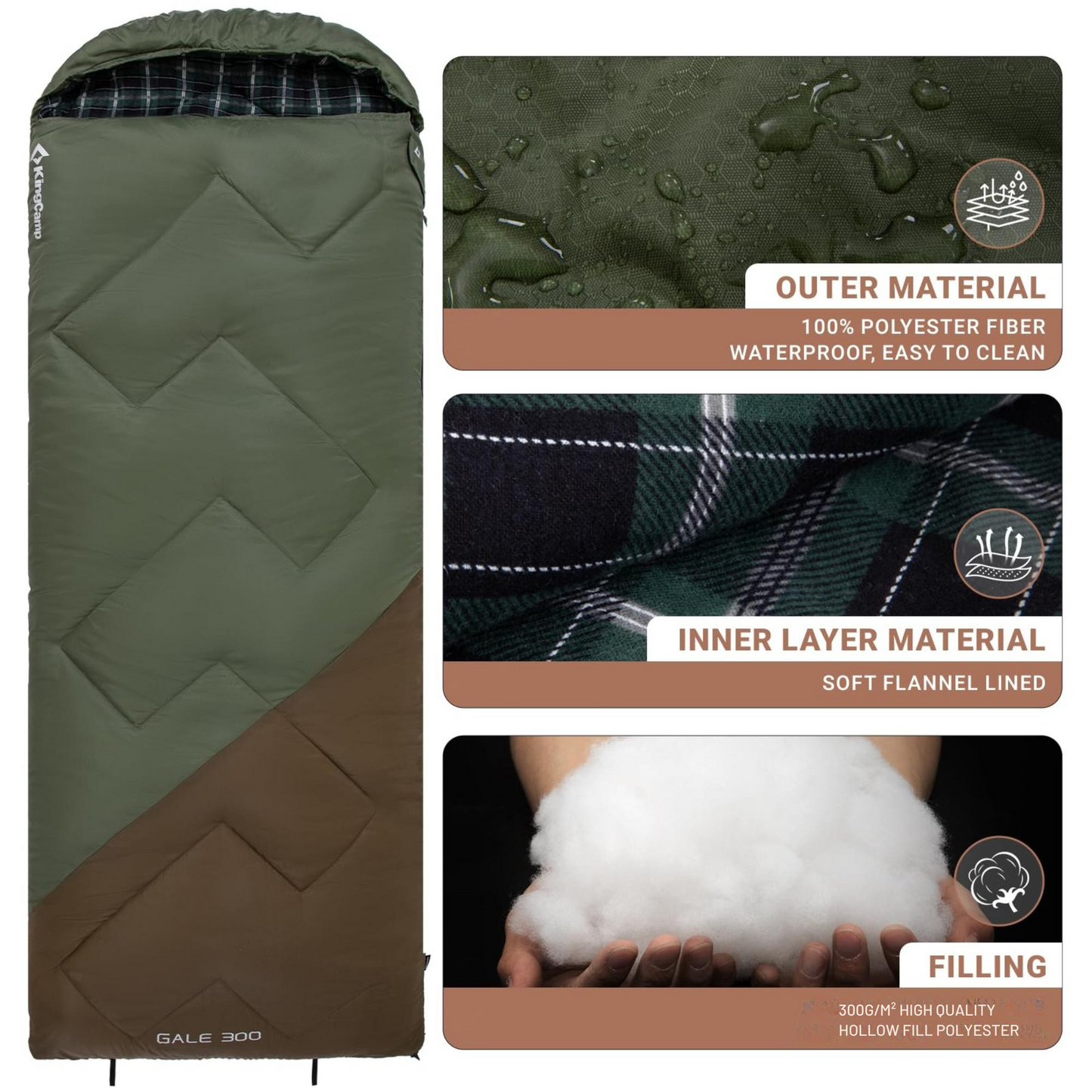 KingCamp GALE 300 Sleeping Bag With Hood