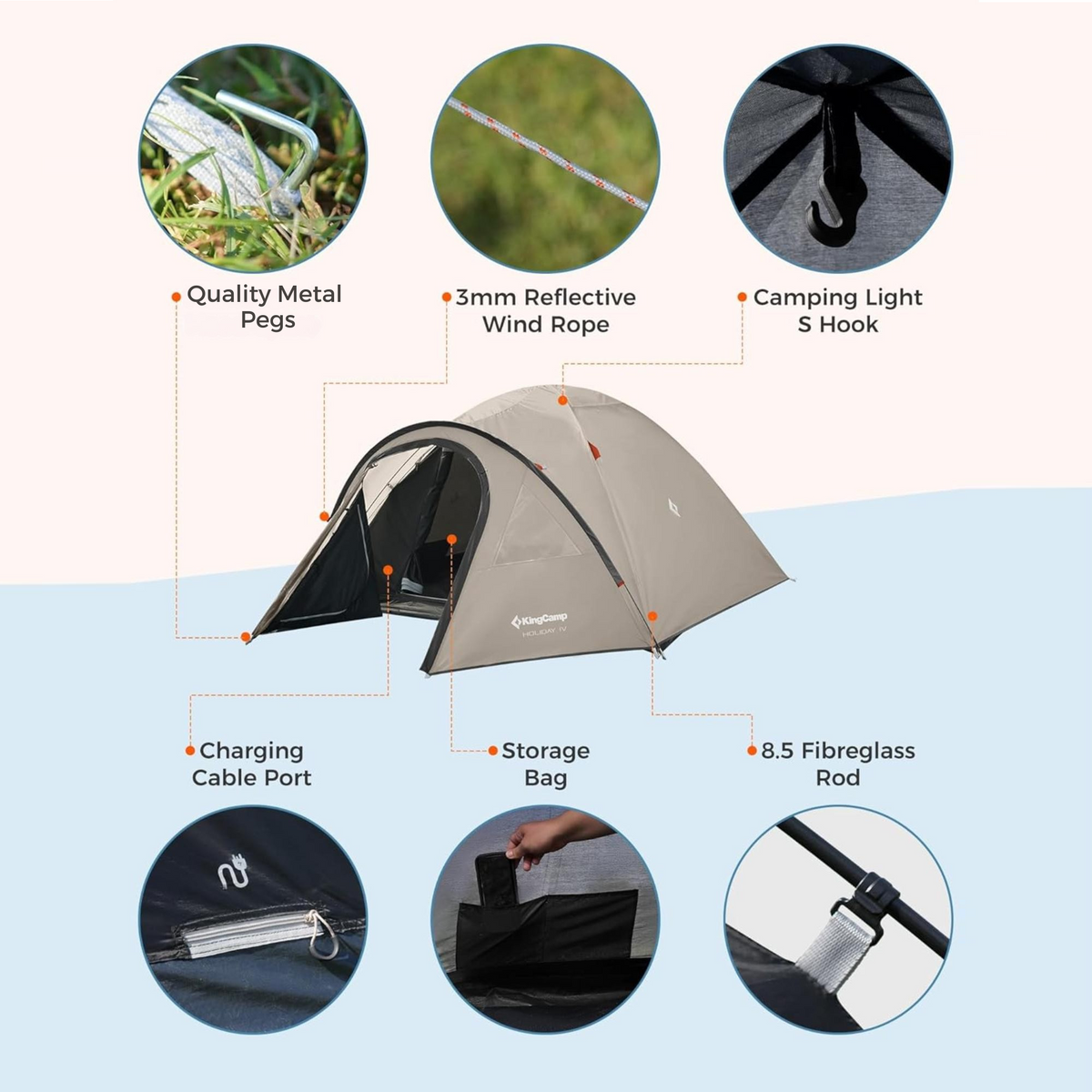KingCamp Holiday 4 Dome tent Green