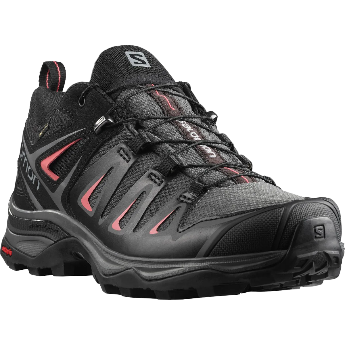 Salomon X ULTRA 3 GTX Women's Shoe- MAGNET/BLACK/MINERAL RED-5.5