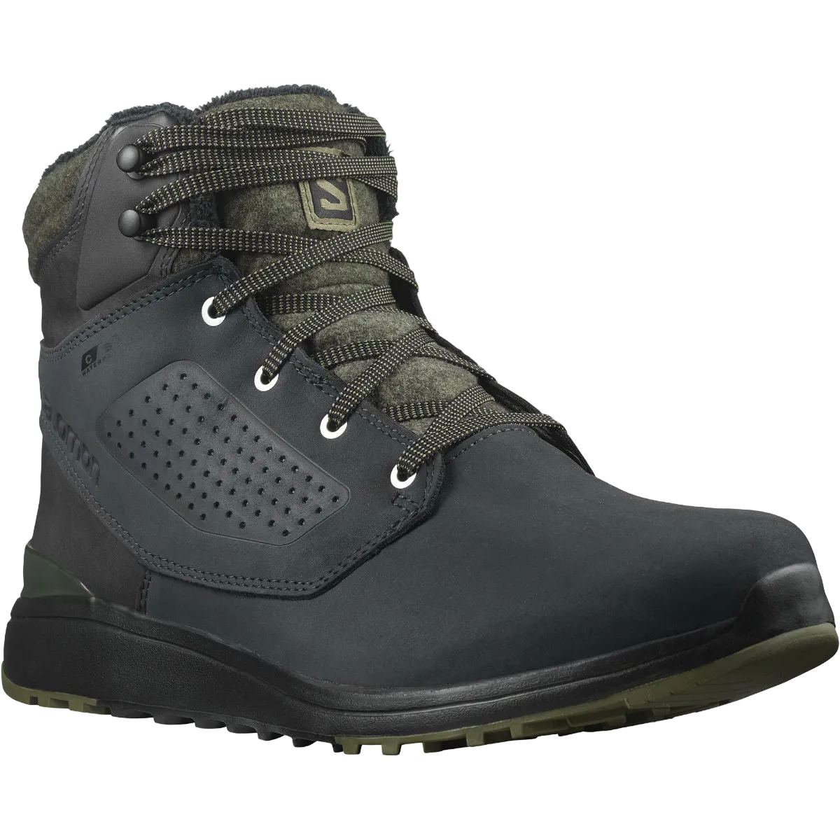 Salomon UTILITY WINTER CS WP Men's Shoe- BLACK/PEAT/DEEP LICHEN GREEN-8.5
