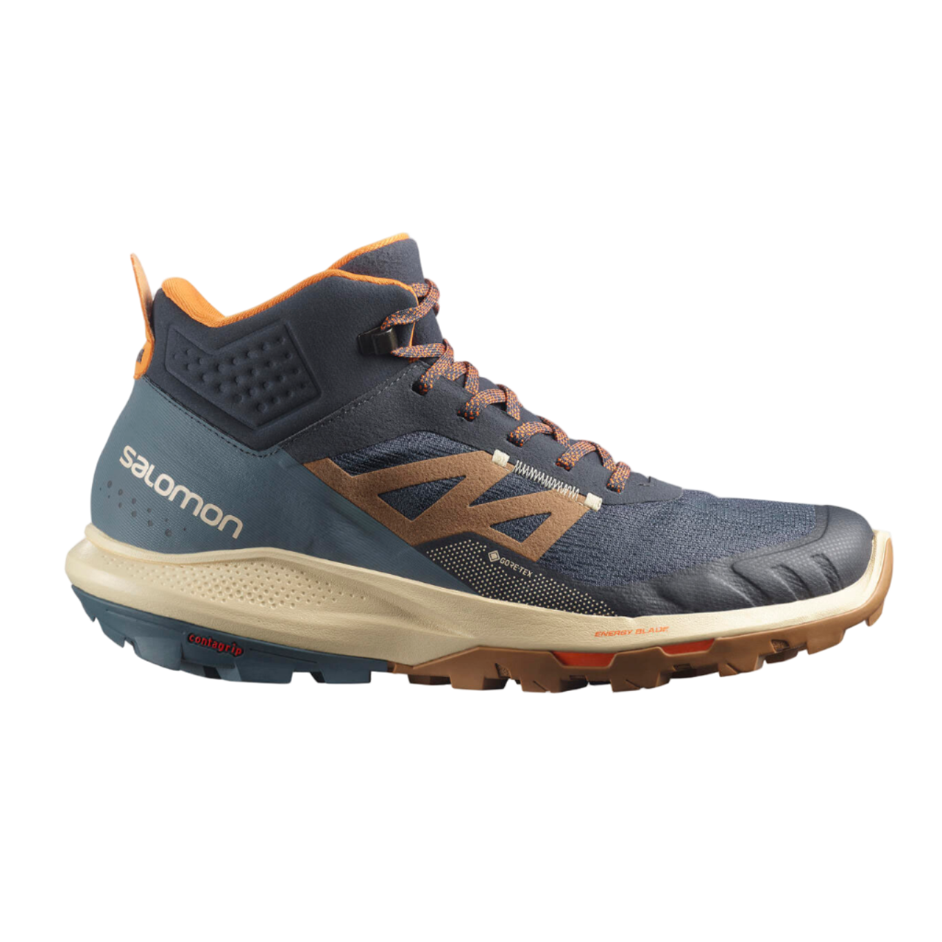 Salomon Outpulse Mid Gtx-Ebony Bleached Sand Vibrant Orange-8.5