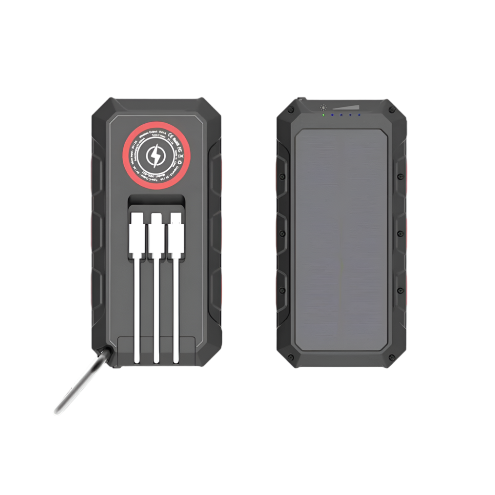 Portable Solar 30000mAh Powerbank with LED torch
