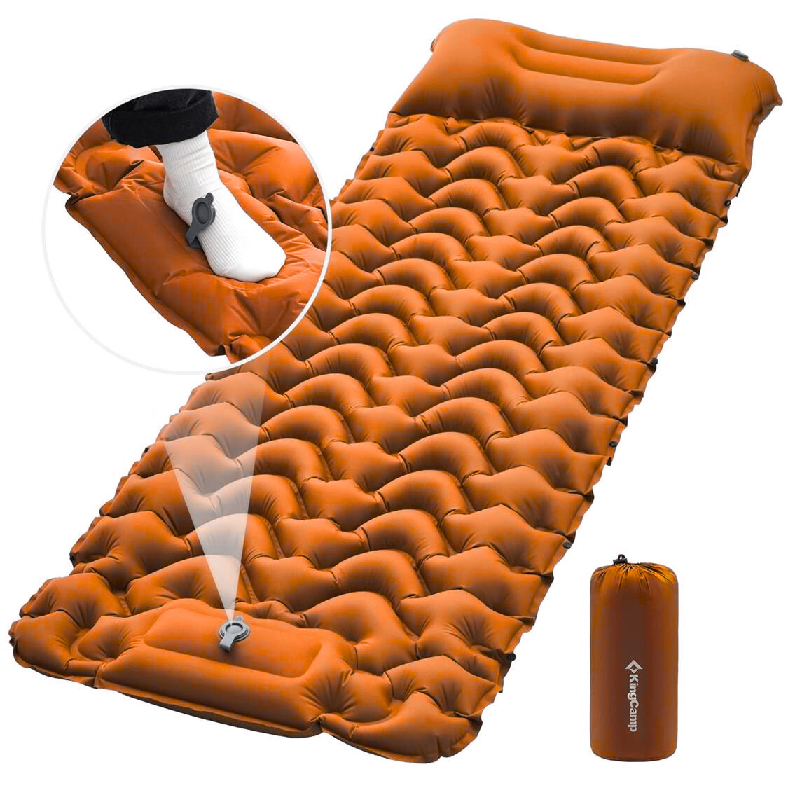 KingCamp Deluxe 10 Inflatable Sleep Mat Orange