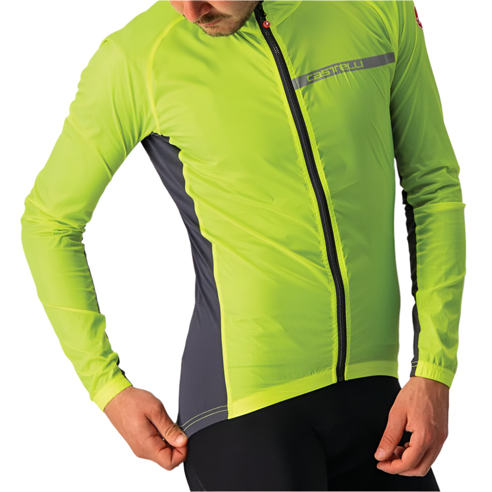 Castelli Squadra Jacket Elect Lime/Dark Gray