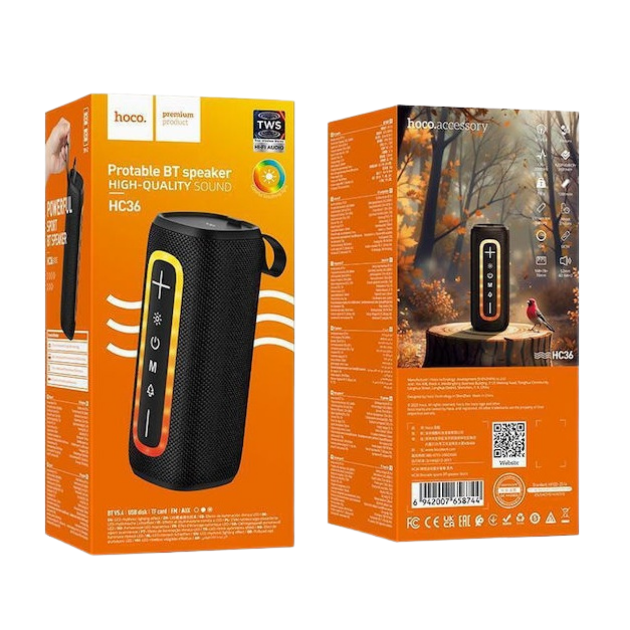 Hoco 10W LED Bluetooth Speaker - Two Colours
