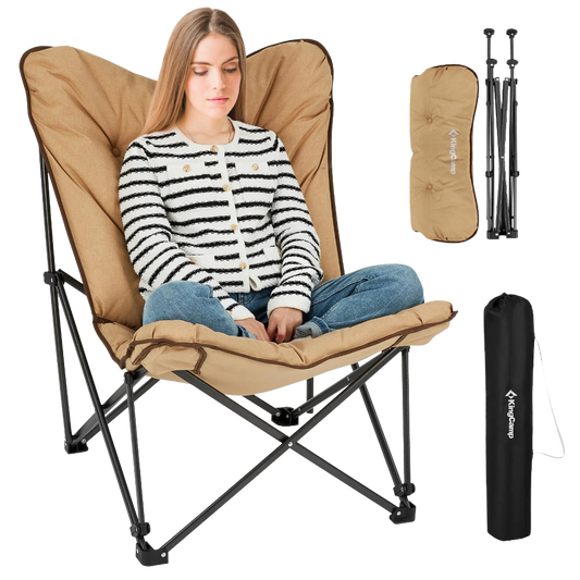 KingCamp Padded Butterfly Folding Chair - Khaki