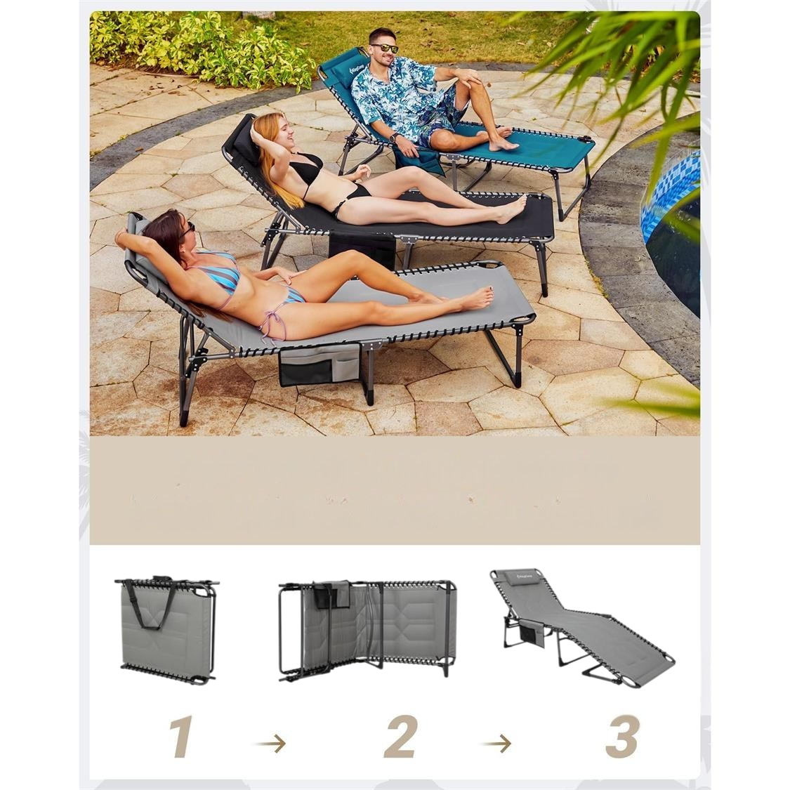 KingCamp Magnolia Folding Sun Lounger