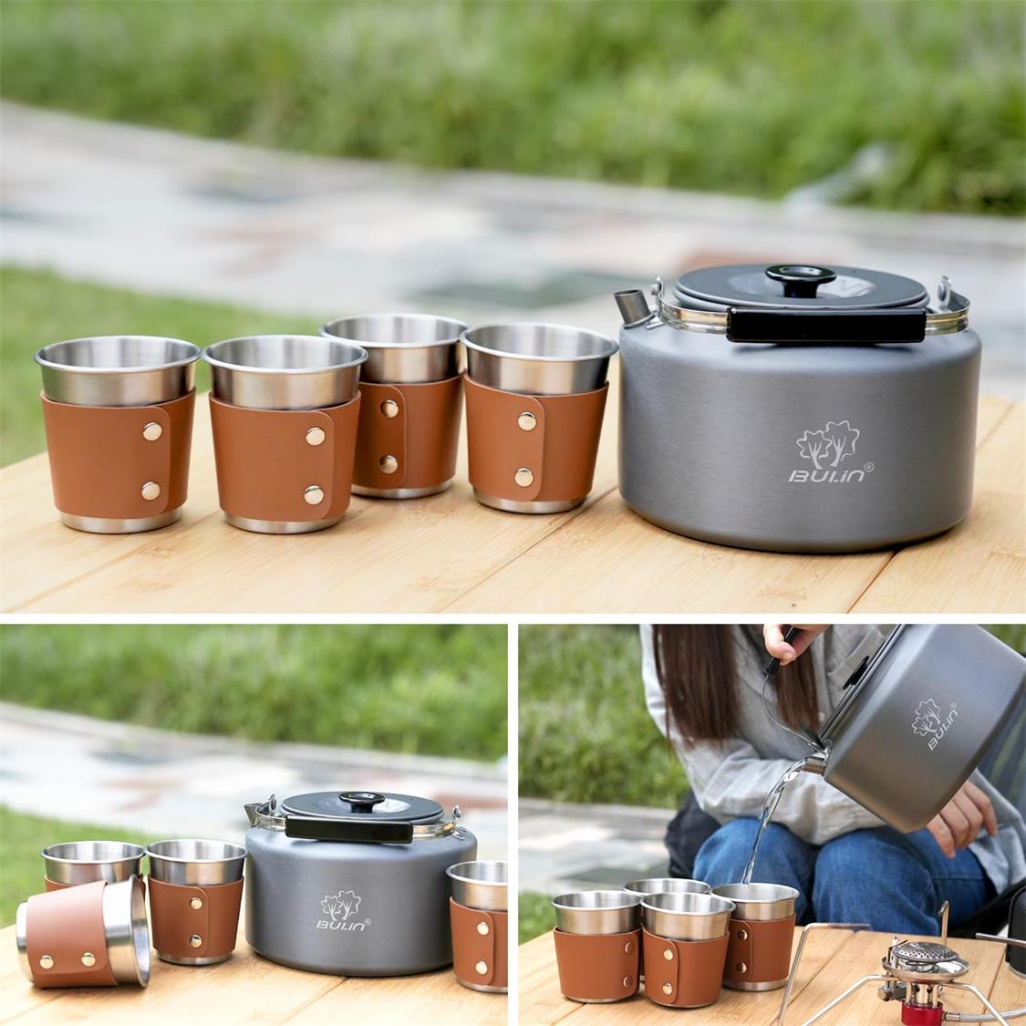 BULIN Camping Kettle Set with 4 Cups (4)