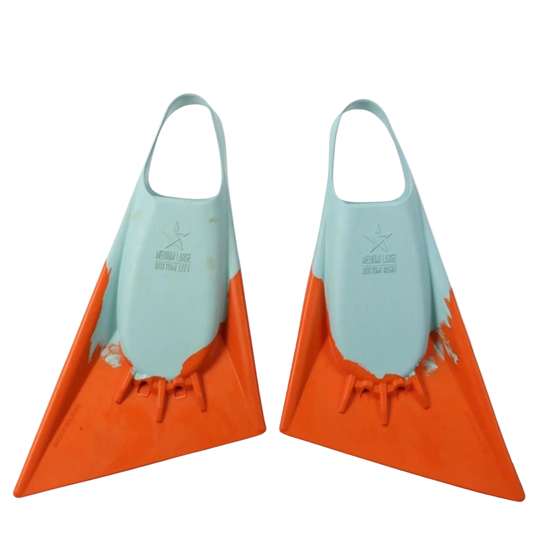 STEALTH S2 SUPER SOFT TURQ/PAPAYA FINS - Large (11-12.5)