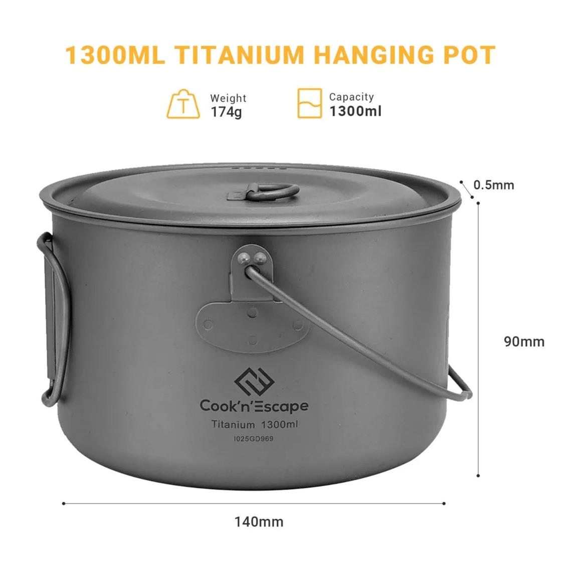 Cook'n'Escape 1300ml Titanium Hanging Pot (4)