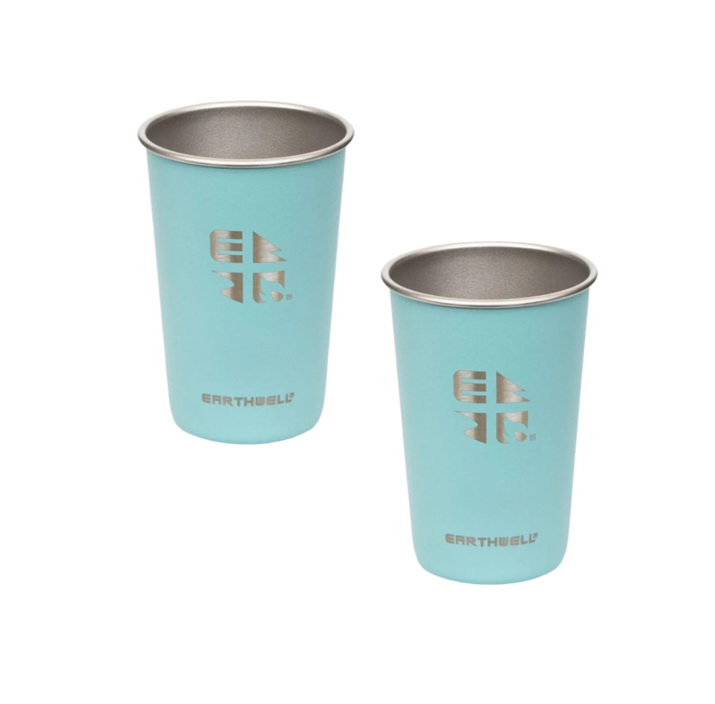 Earthwell Pint Cup 470ml - Twin Pack with Free Cup Holders - 3 Colours
