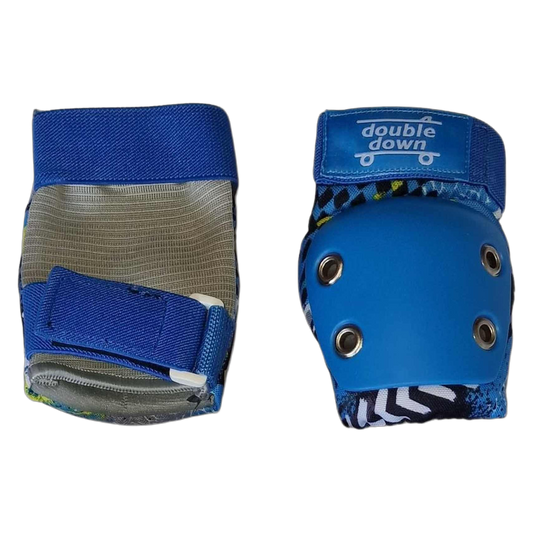 double$down Bump Set Kids Skate Protection Kit, blue elbow pads