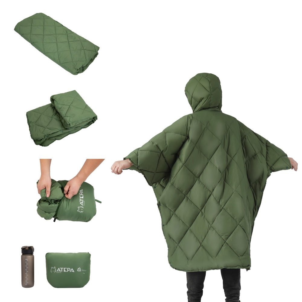 Atepa Murano Insulated Camp Poncho - Green