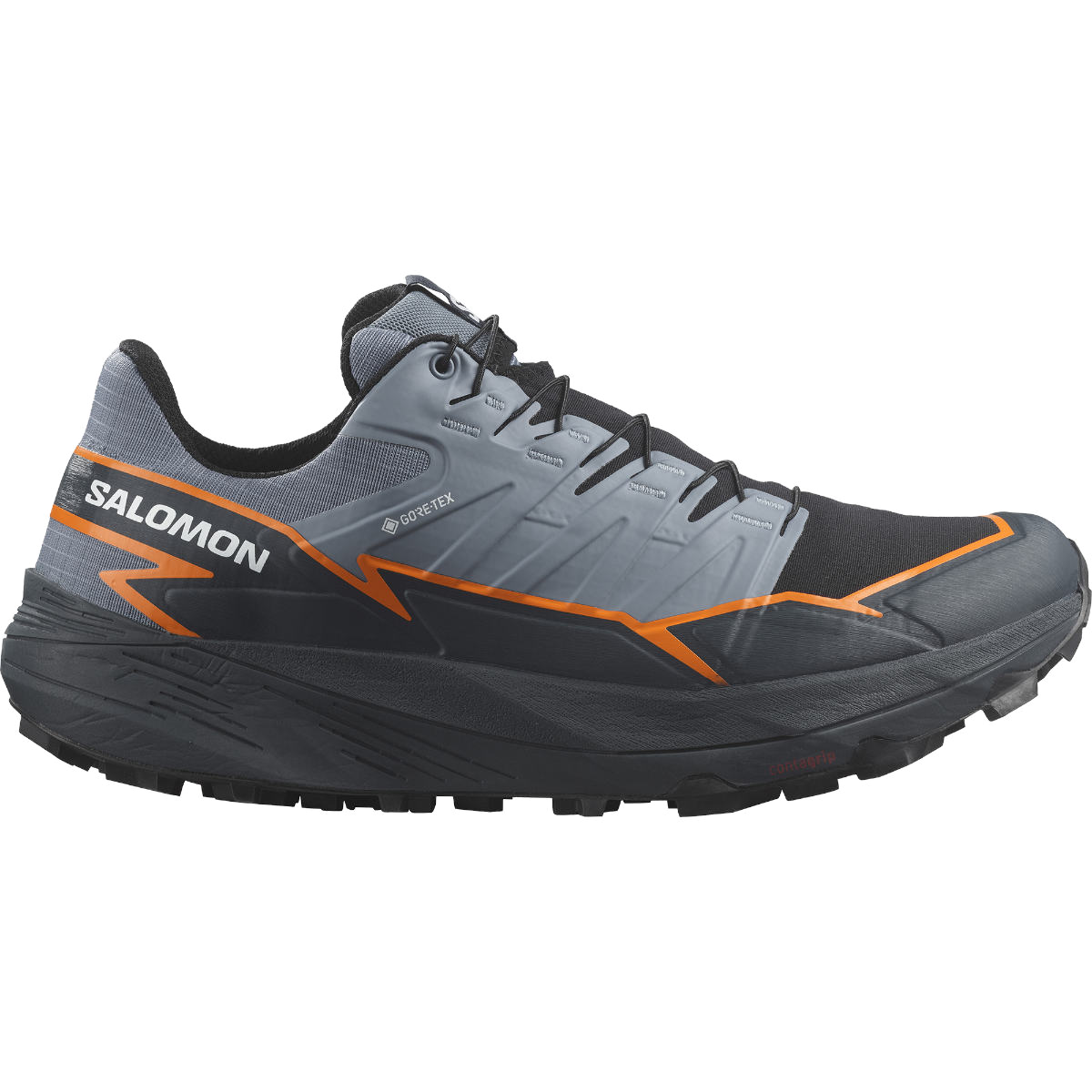 Salomon Men's Thundercross Gtx-Flint Stone/Carbon/Orange Pepper