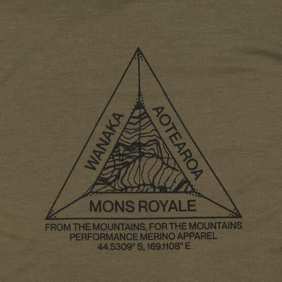Mons Royale Icon LS MTN Triangle Dark Olive - Small