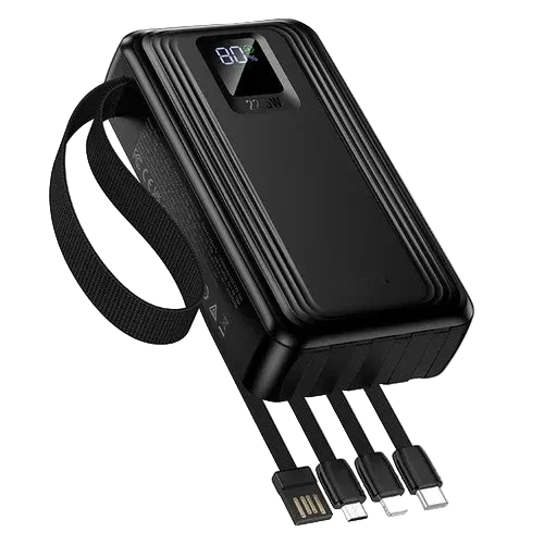 Titan PowerUp 30000mAh 22.5W Power Bank with 4 Built-In Cables