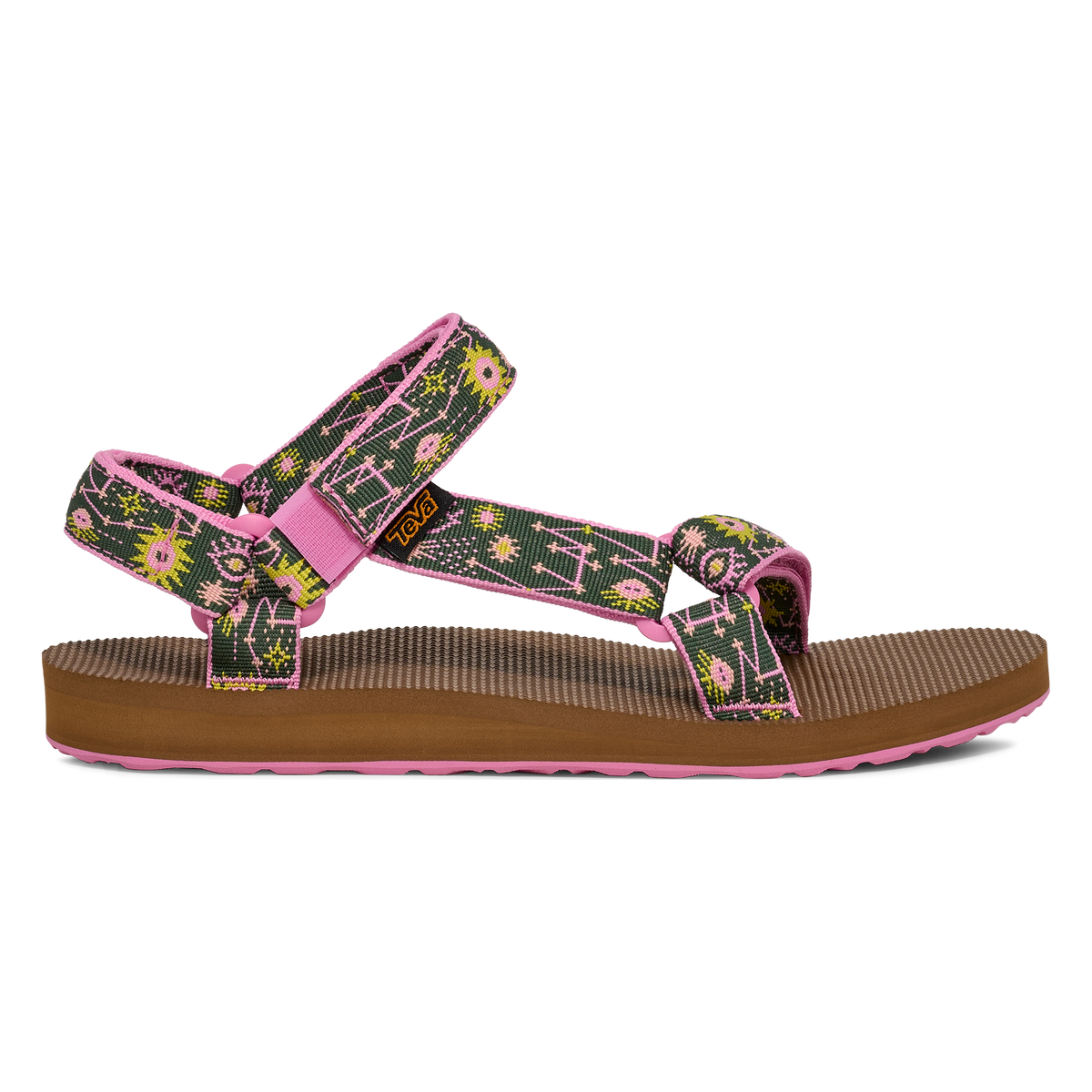 Teva Original Universal women's sandal in Astronomy Pineneedle/Peach Parfait, side view