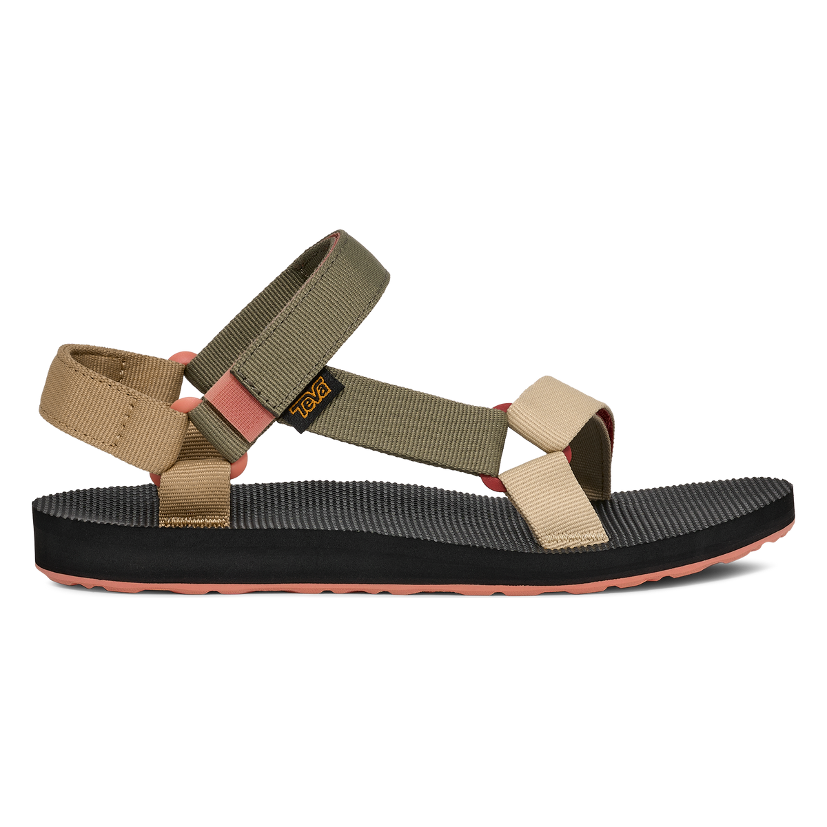 Teva Original Universal women's sandal in Burnt Olive Multi, side view