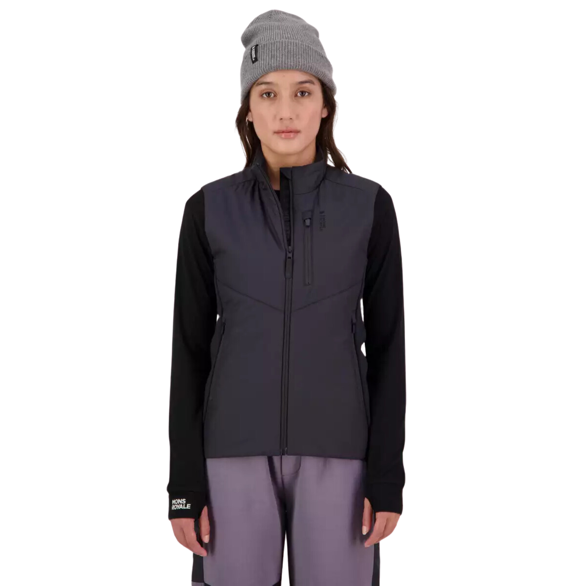Mons Royale Arete Wool Insulation Vest Black Womens - Medium