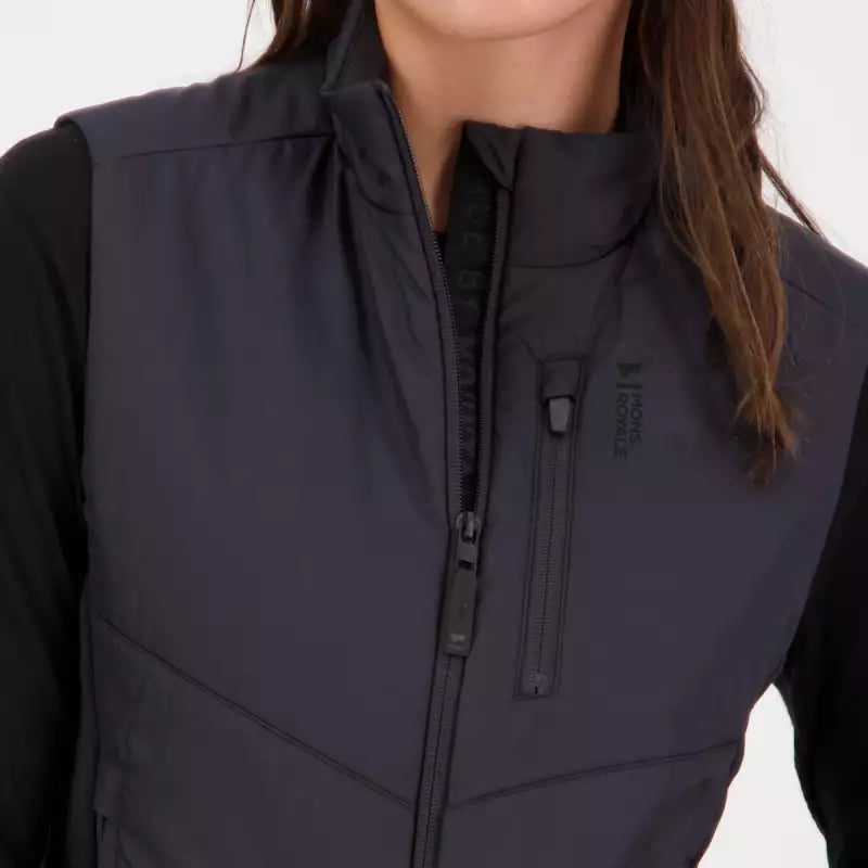 Mons Royale Arete Wool Insulation Vest Black Womens - Medium