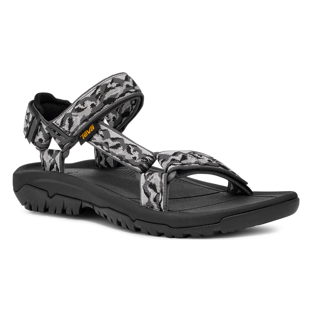 Teva Hurricane XLT2 men's sandal in Mountain Mosaic Grey/Black, angle view