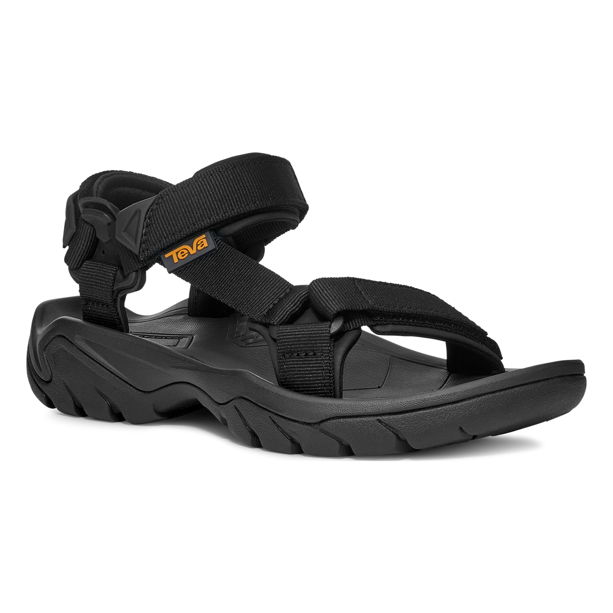 Teva Terra Fi 5 Universal women's hiking sandal in Black/Phantom, angle view