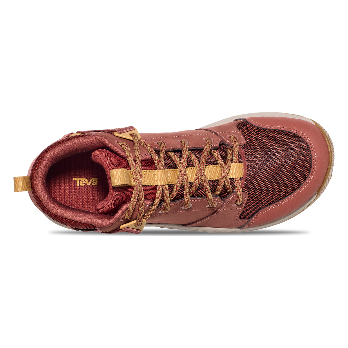 Teva Grandview GTX women's hiking boot in Marsala/Sundried Tomato, top view
