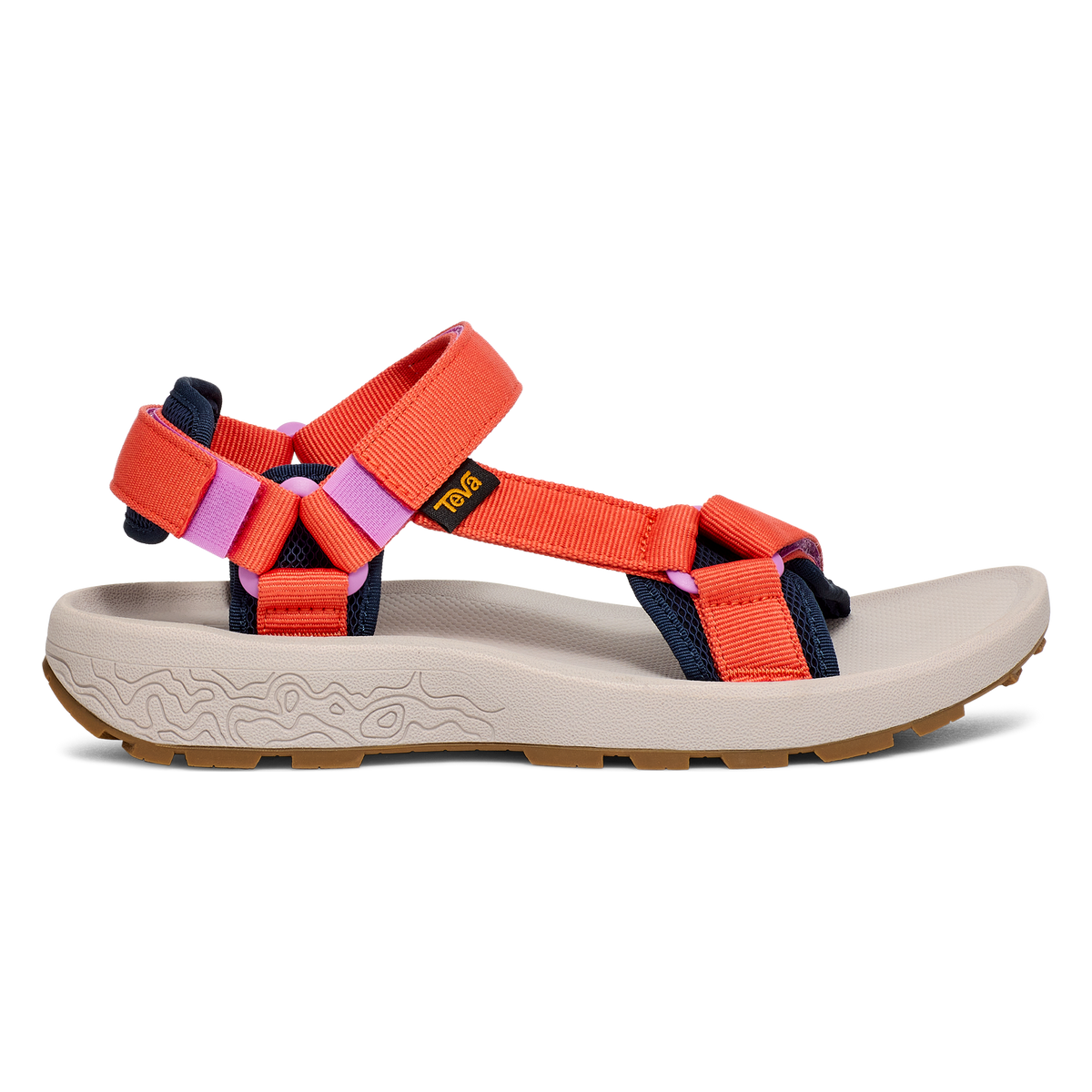 Teva Hydratrek women's water sandal in Tigerlily, side view