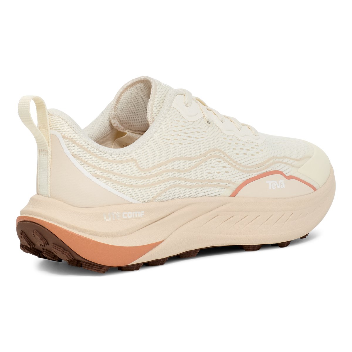 Teva Trailwinder Low women's hiking shoe in Birch/Peach Bloom, back angle