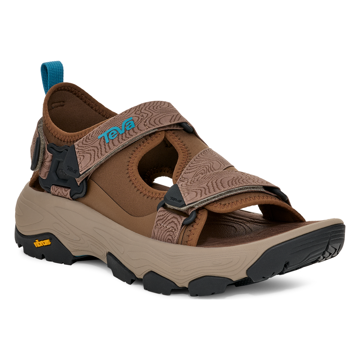 Teva Grandview Max men's hiking sandal in Bison, angle view