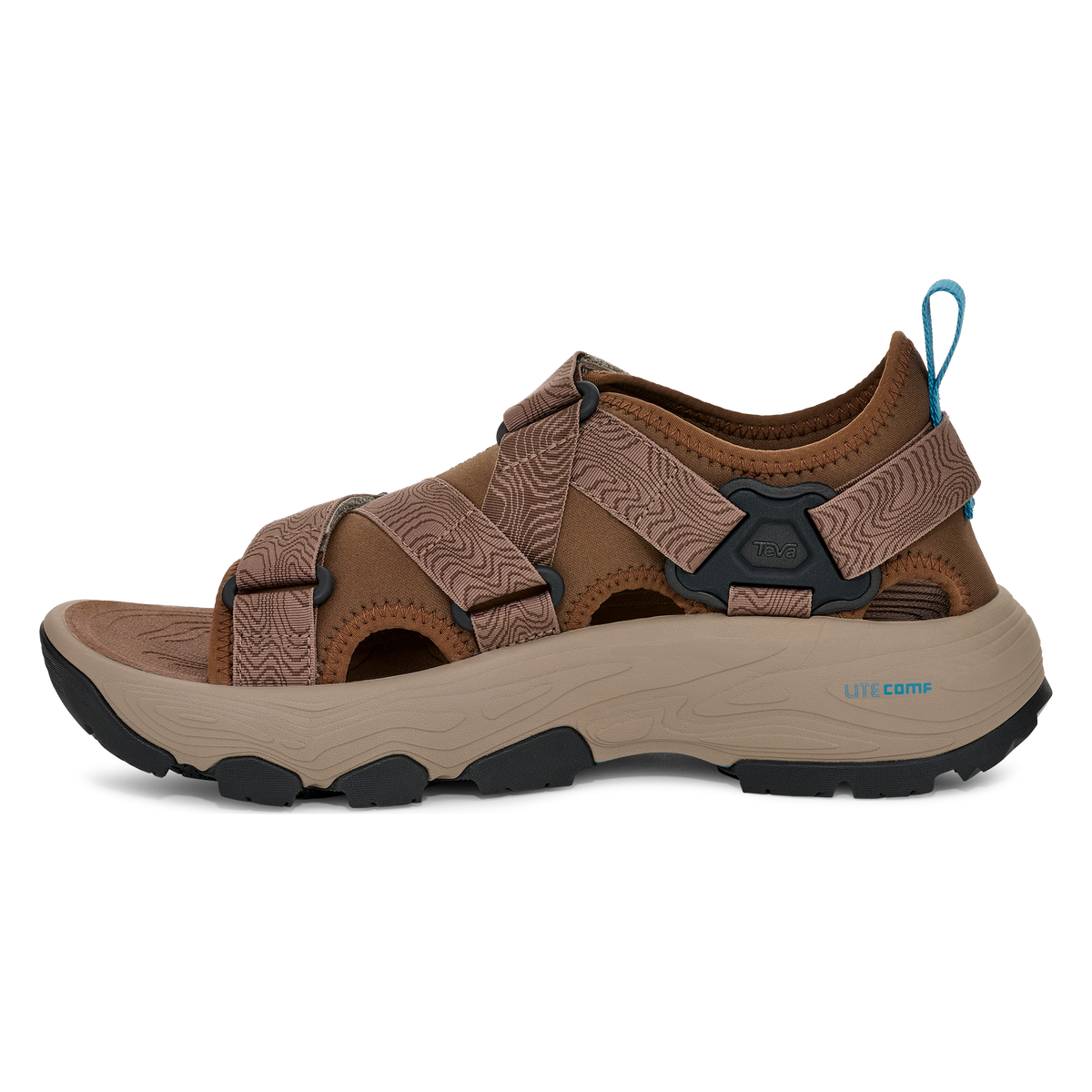 Teva Grandview Max men's hiking sandal in Bison, inside view