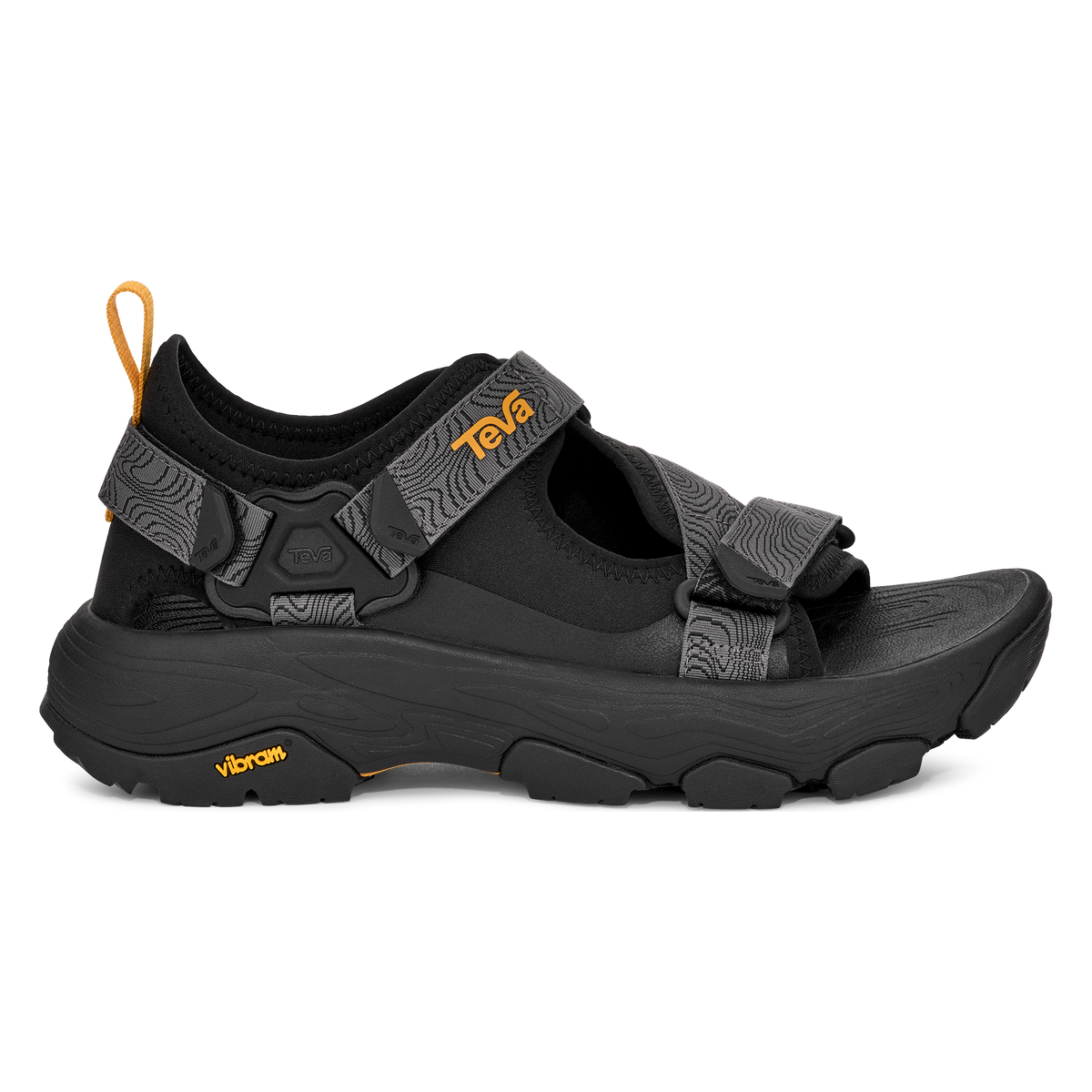 Teva Grandview Max men's hiking sandal in Black, side view