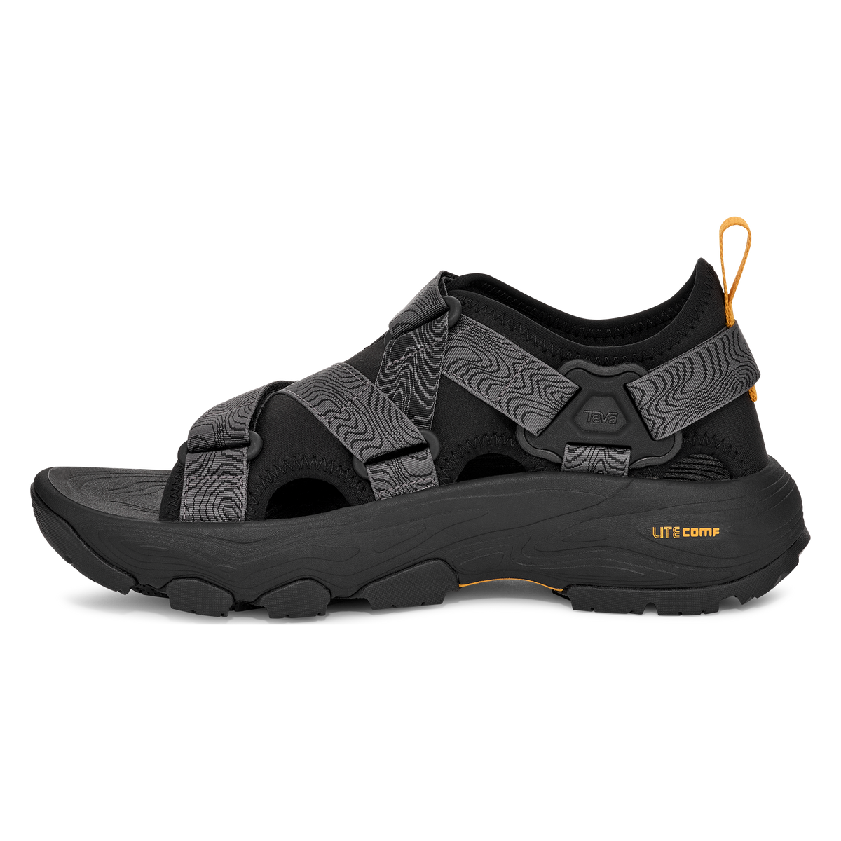 Teva Grandview Max men's hiking sandal in Black, inside view