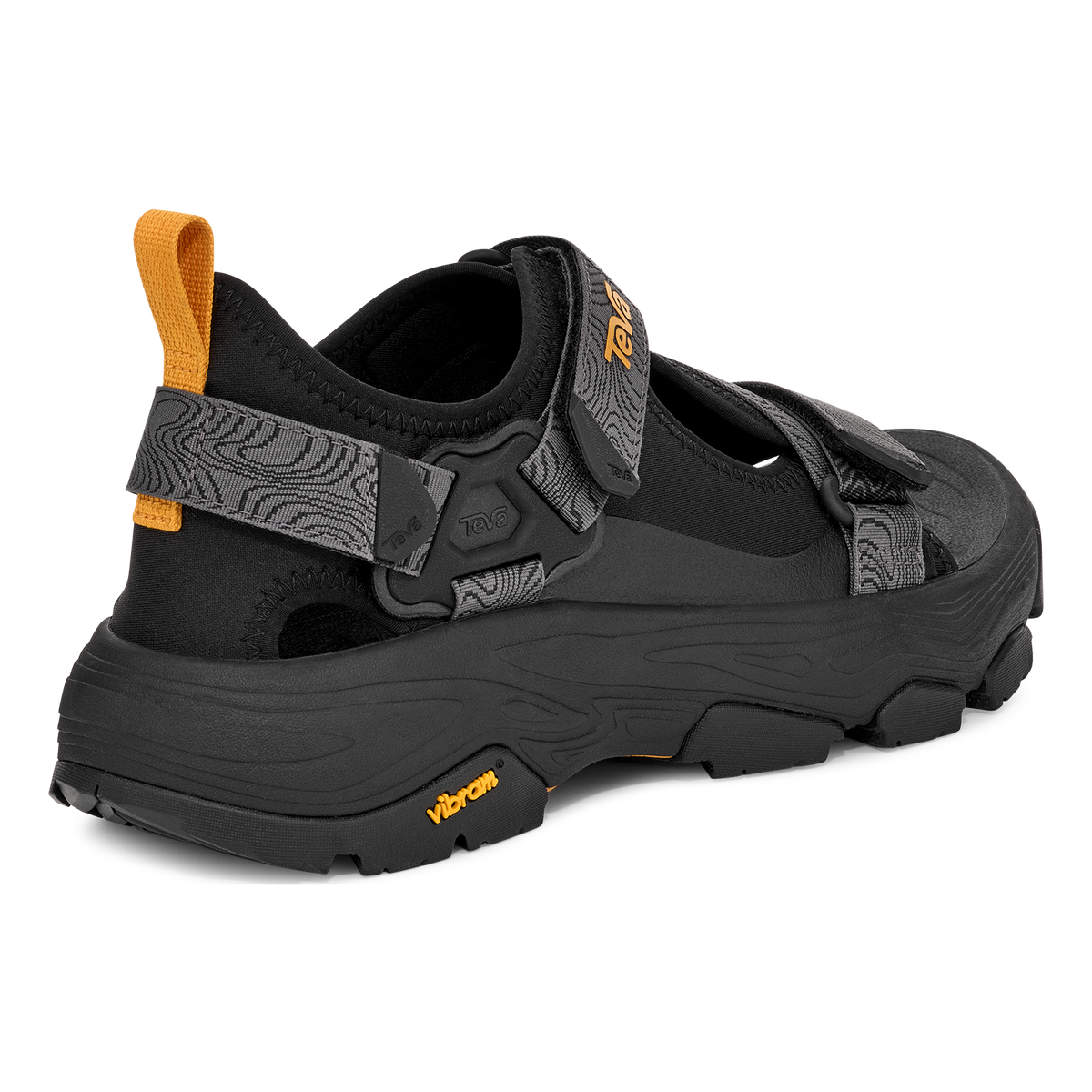 Teva Grandview Max men's hiking sandal in Black, back angle