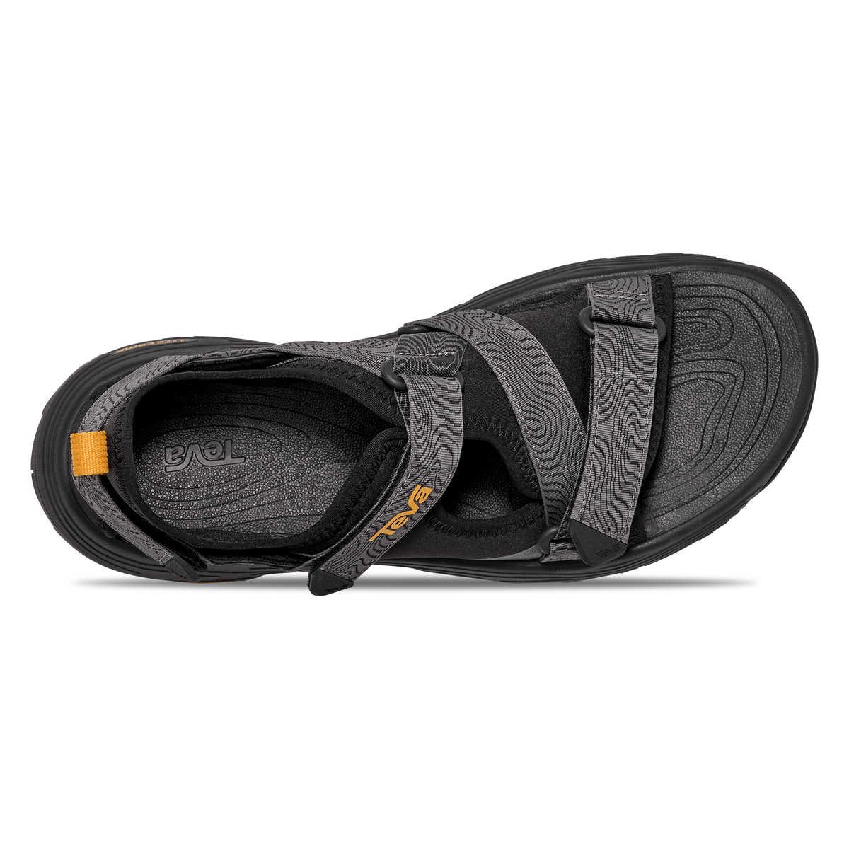 Teva Grandview Max men's hiking sandal in Black, top view