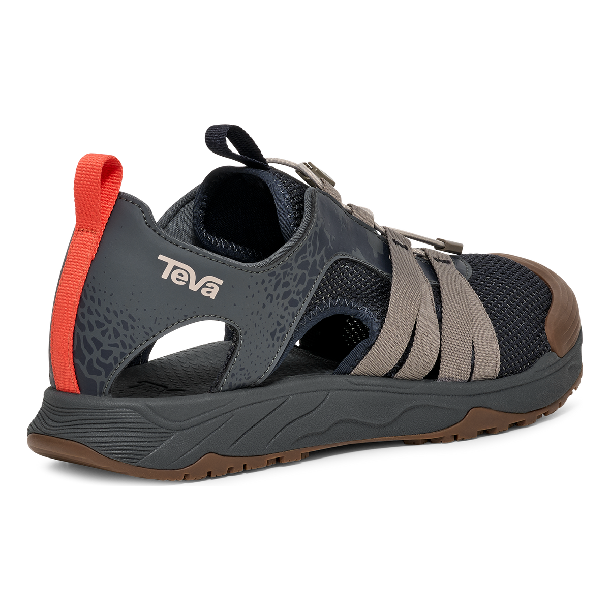 Teva Hydratrek Sandal CT men's closed-toe water sandal in Dark Shadow, back angle