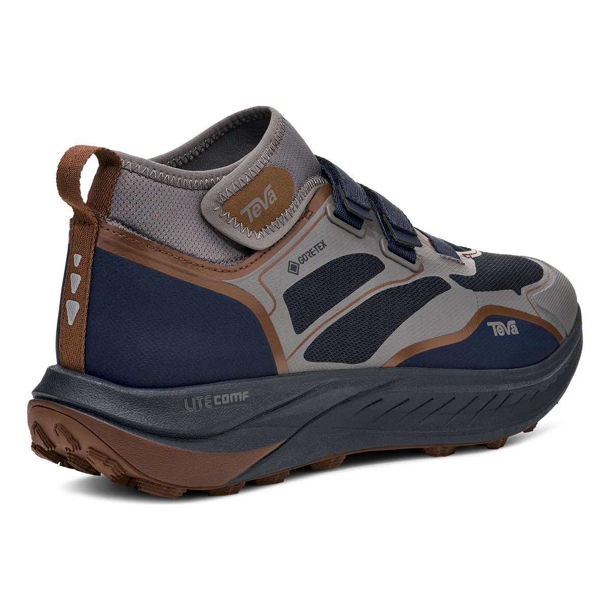 Teva Trailwinder Mid GTX men's hiking boot in Phantom/Total Eclipse, back angle
