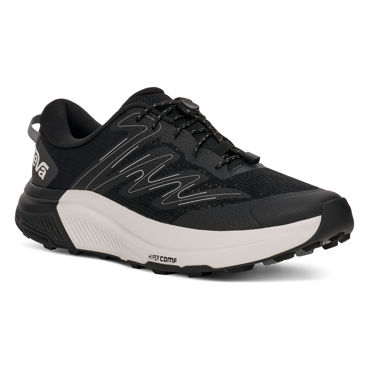 Teva Hurricane Trailsetter men's trail shoe in Black/Grey, angle view