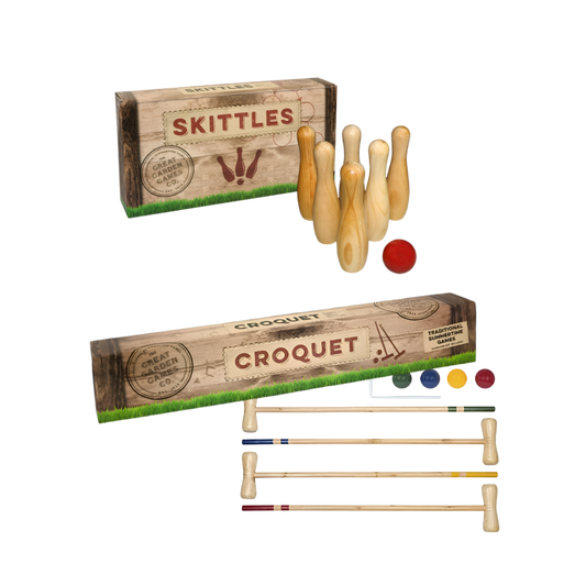 Professor Puzzle Garden Games Skittles and Croquet Combo