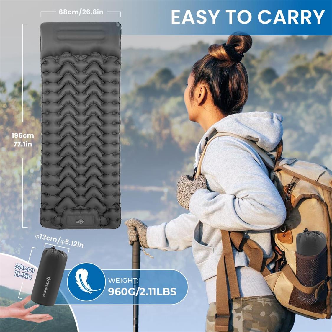 KingCamp Deluxe 10 Inflatable Sleep mat (3)