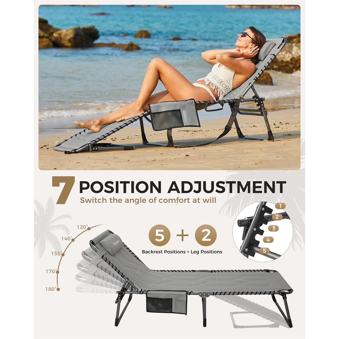 KingCamp MAGNOLIA Folding Sun Lounger (3)