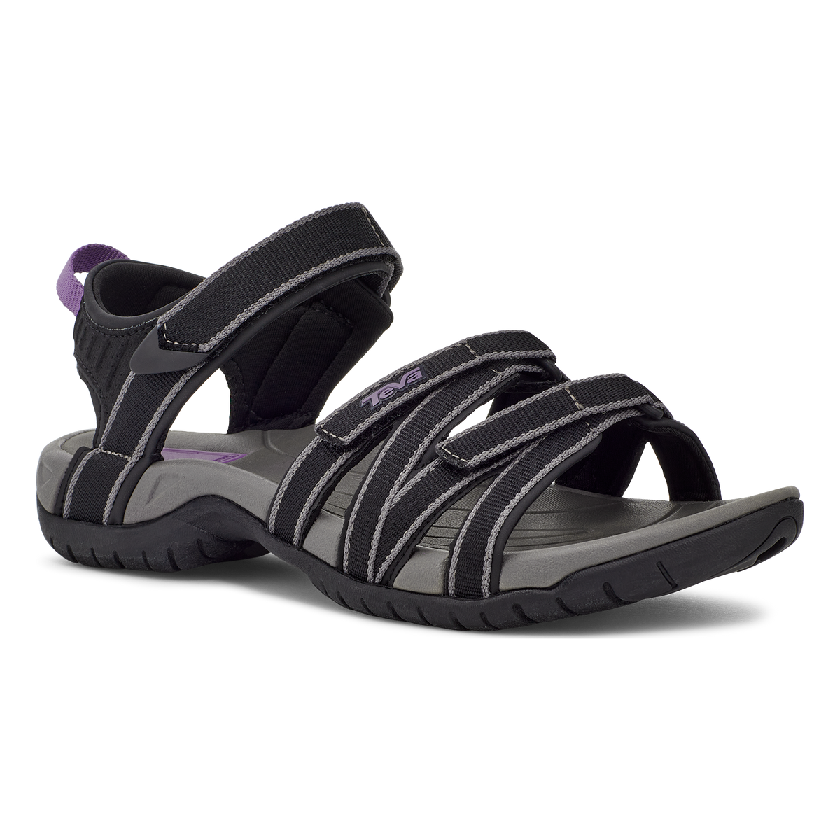 Teva Tirra women's sandal in Black/Grey, angle view